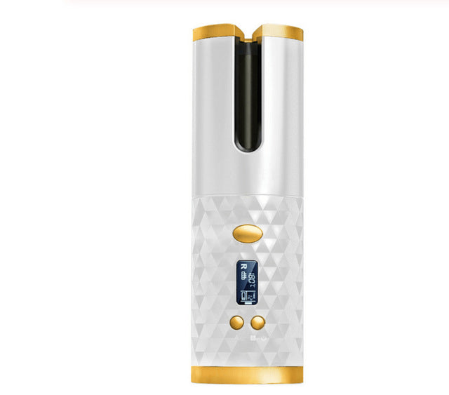 White and gold electronic device on a white background